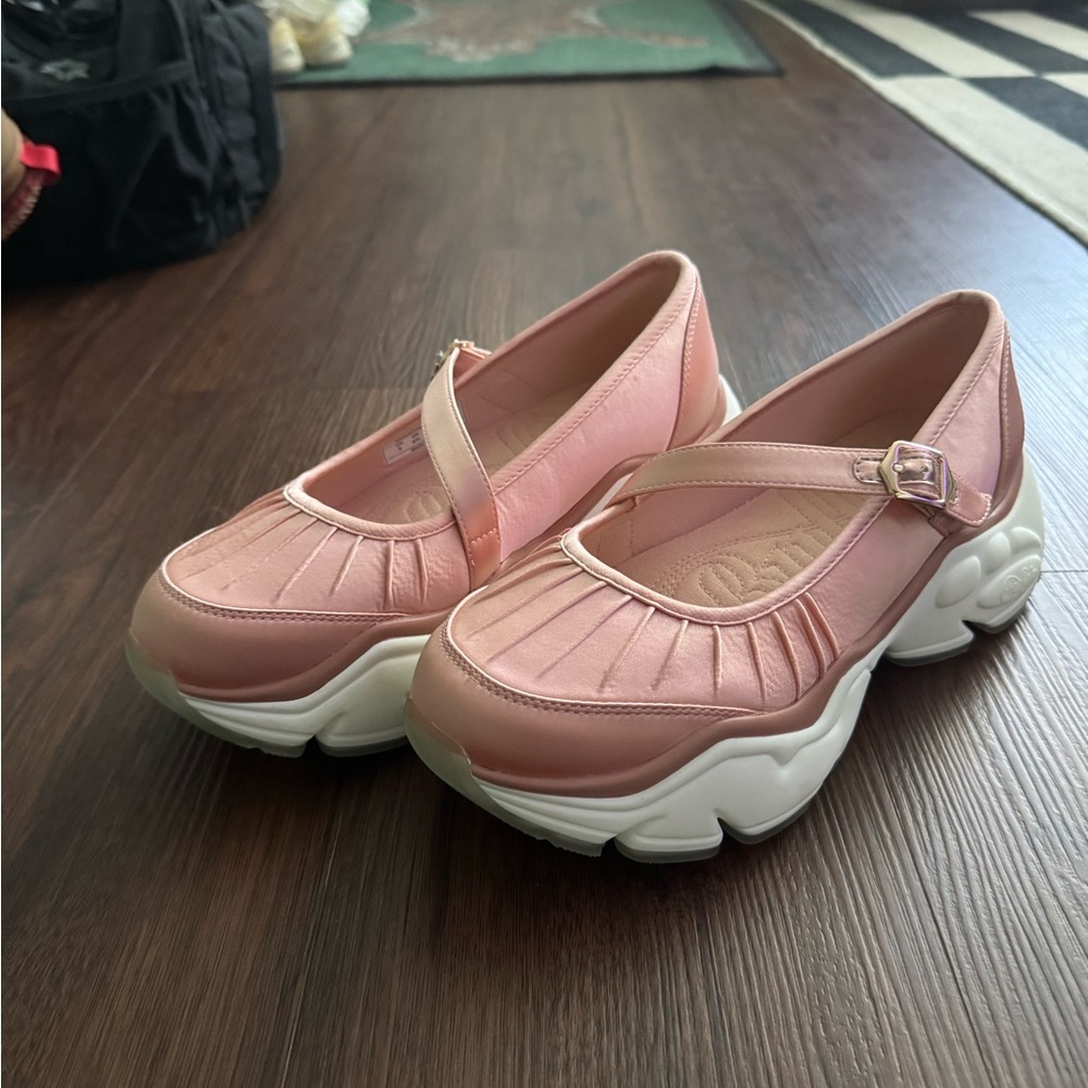 Buffalo Pink Chunky Mary Jane Sneakers